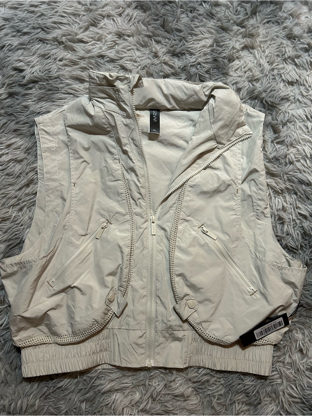 Andrea Hoodie Vest in Light Cream